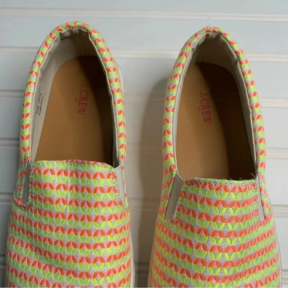 J. Crew Neon Geometric Slip On Sneakers - Picture 4 of 9